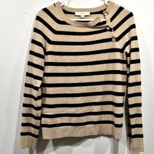 100% Cashmere Italian - Loft striped sweater